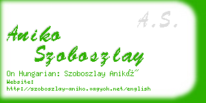 aniko szoboszlay business card